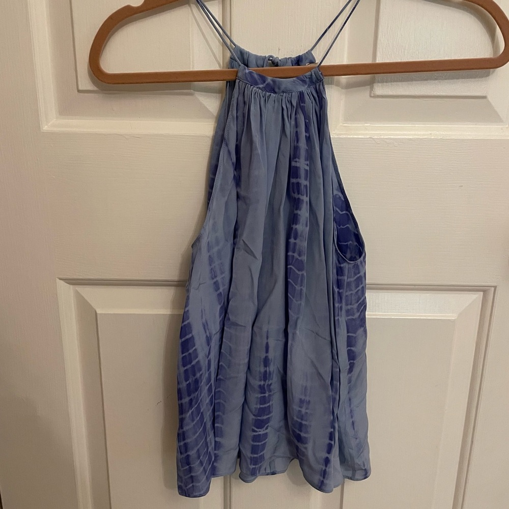 Tangerine Blue Tie Dye Silk Tank